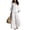 White, variant on Costeam Womens Solid Linen Blend Two Piece Outfit V Neck Three Quarter Sleeve Crop Top Contrast Cuff Wide Leg Full Length Pants Loose Fit Casual Bohemian Co Ord Set