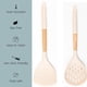 thumbnail image 3 of Juego de 2 herramientas de cocina ergonómicas antirayaduras con mango de madera natural para utensilios de cocina antiadherentes en color crema, 3 of 5