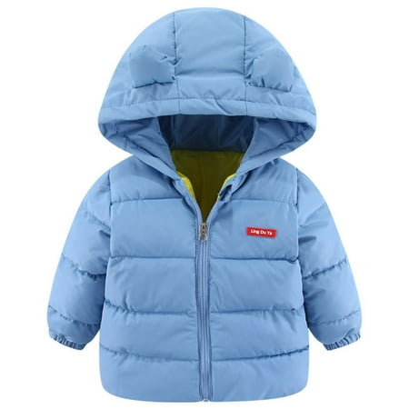

TAIAOJING Baby Girls Jacket Toddler Kids Boys Winter Warm Letter Bear Ears Coats Hooded Padded Outwear Clothes 4-5 Years