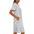 thumbnail image 6 of TaTaai Women's Casual Sleep Dress with Front Zipper, All-Over Print, Side Pocket, and Short Sleeves for Comfortable Lounging Gift, 6 of 6