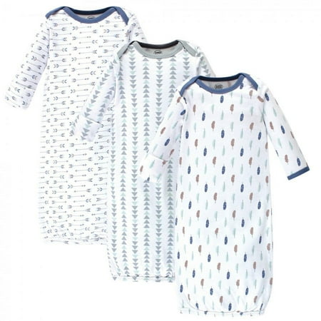 UPC: 0660168335651 | Luvable Friends Baby Boy Cotton Long-Sleeve Gowns 3pk  Boy Feathers  0-6 Months
