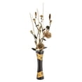 thumbnail image 4 of AeraVida Carved Swirls Brown and Beige Mango Tree Wood Concave Table Vase, 4 of 5