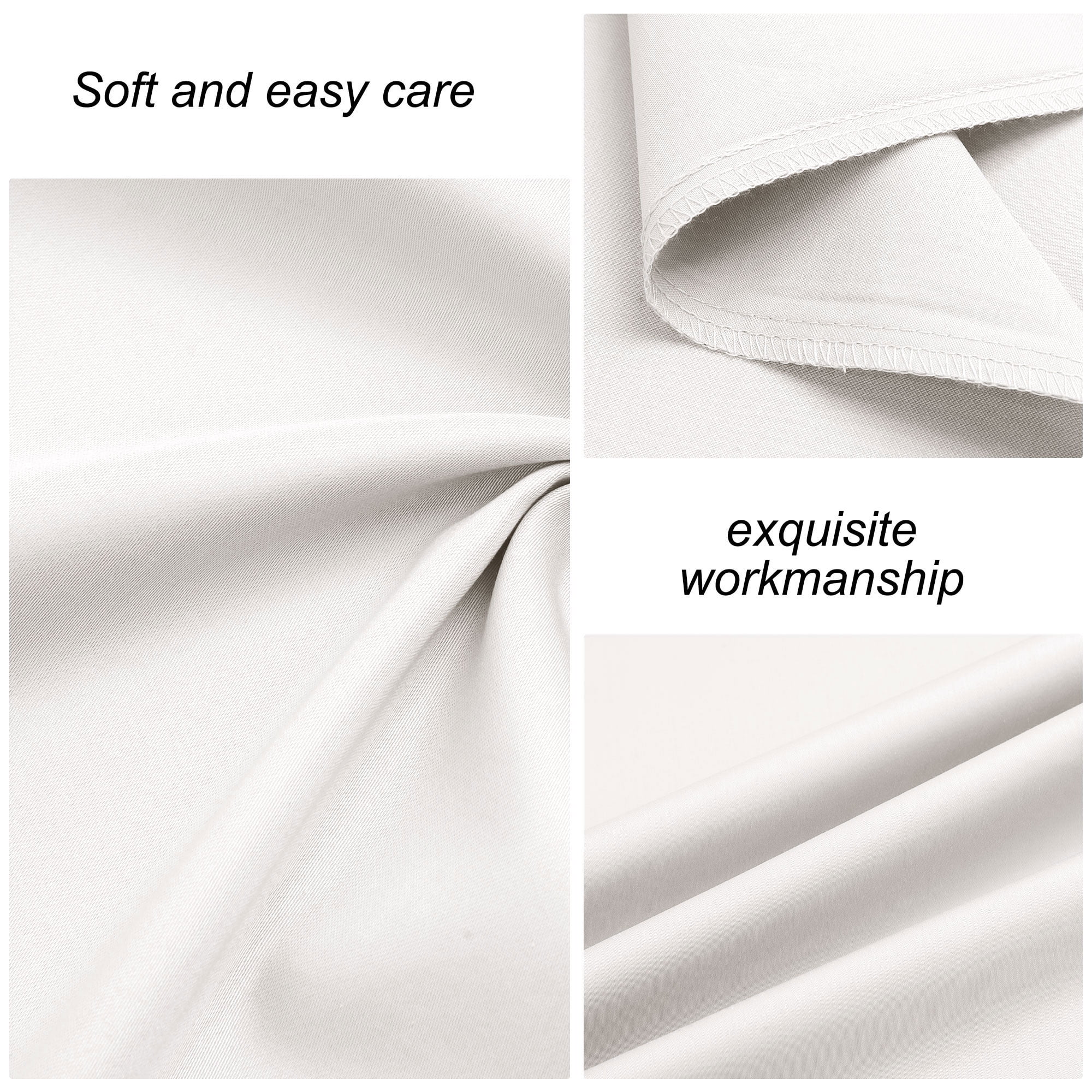 Unique Bargains Breathable Zipper Closure Cotton Pillowcases 2 Pcs Isabelline Standard