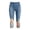Peony3, variant on CBASIHI Womens Floral Denim Capri Leggings with Pockets- Elastic High Waisted Tummy Control Workout Casual Fitness Yoga Pants Chamomile Size S-3XL