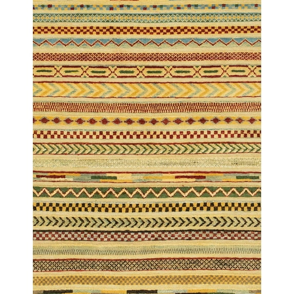 Ahgly Company Indoor Rectangle Abstract Red Abstract Area Rugs, 8' x 12'