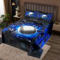 thumbnail image 2 of Erosebridal Baseball Quilt Sets for Queen Size Bed,Gradient Geometric Bed Set,Blue Black, 2 of 5