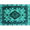 thumbnail image 1 of Ahgly Company Indoor Rectangle Oriental Turquoise Blue Industrial Area Rugs, 2' x 5', 1 of 4