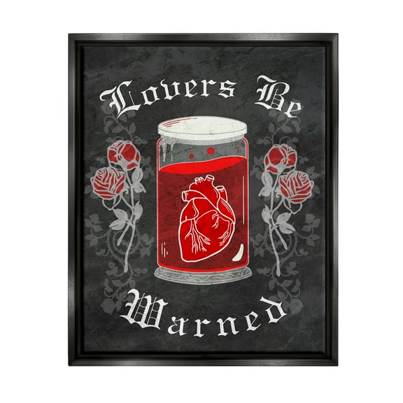 Stupell Industries Spooky Heart In Jar Holiday Painting Black Floater Framed Art Print Wall Art, 17 x 21