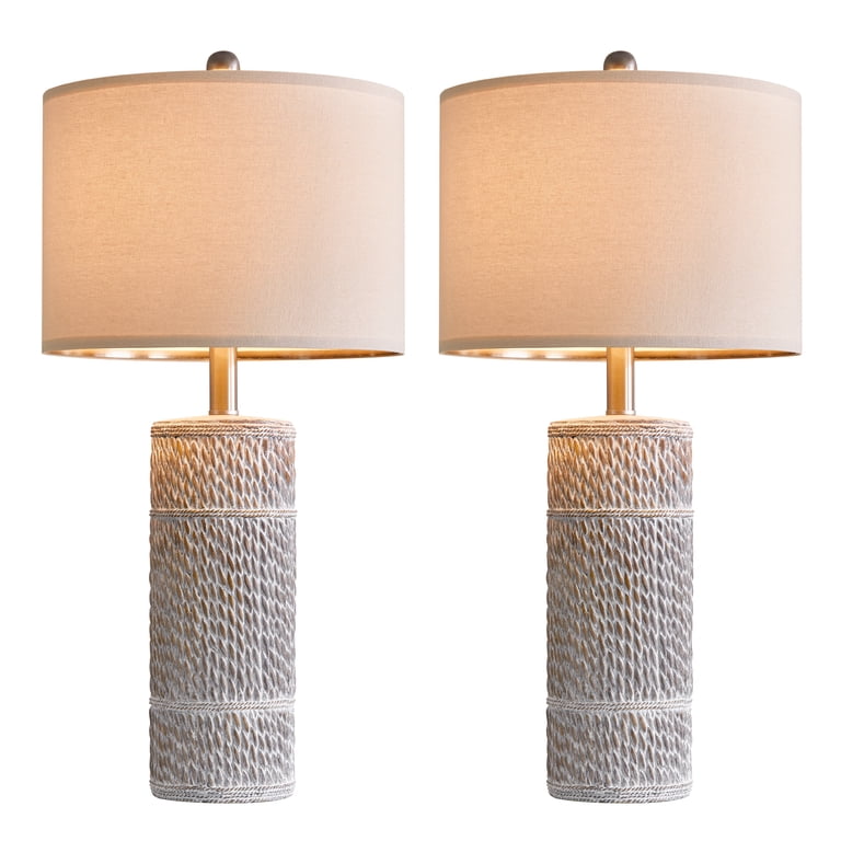 Oneach 25.5" Farmhouse Table Lamp Set of 2, Resin photo 7