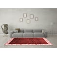thumbnail image 3 of Ahgly Company Machine Washable Indoor Round Abstract Red Modern Area Rugs, 4' Round, 3 of 4