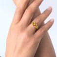 thumbnail image 5 of Gem Stone King 18K Yellow Gold Plated Silver Yellow Citrine 3-Stone Engagement Ring for Women | 4.60 Cttw | Gemstone Birthstone | Wedding Engagement Anniversary Promise Ring for Women | Size 7, 5 of 5