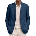 thumbnail image 2 of Casual Blazer for Men One Button Down Notch Lapel Suit Jackets Lightweight Summer Solid Classic Coats with Pocket Navy M, 2 of 4