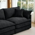 thumbnail image 5 of Cloud-Like Modular Chenille 4-Seat Sectional Sofa with 2 Movable Ottomans – Customizable L-Shaped/U-Shaped Seating for Living Rooms, Black, 5 of 9