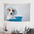 thumbnail image 2 of Easygdp Terrier Takes A Bath With Shower Cap Tapestry Wall Hanging, Wall Tapestries for Bedroom Aesthetic Living Room Office Decor 60x40in, 2 of 8