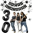 thumbnail image 2 of FL Birthday Decorations for Men Women, Black White and Silver Happy  Party Decor Set with 25 Number Foil Balloons, Banner, Cake Topper for Him Her, 2 of 7