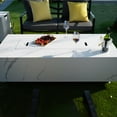 thumbnail image 5 of Elementi Plus Carrara Propane Fire Pit for Outside Outdoor Fire Pit Table Smokeless Firepit Marble Porcelain Rectangular Fire Table Patio Heater Fireplace 60000 BTUs - Bianco White, 59.8 x 28 Inches, 5 of 15