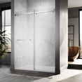 thumbnail image 3 of UKD01 61 to 65 in. x 66 in. H Frameless Double Sliding Shower Door in Chrome with 3/8 in. (10mm) Clear Glass, 3 of 7