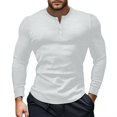thumbnail image 1 of XDZJLR Men T Shirts Casual Short Sleeved Button Button Placket V Neck Tops, 1 of 5