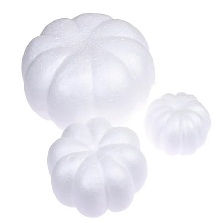10 Pcs White Foam Pumpkins - Paintable Artificial Craft Pumpkins For Halloween Thanksgiving Fall Decor 12CM