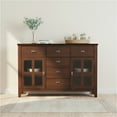 thumbnail image 6 of Simpli Home Artisan 54 inch Wide Solid Wood Transitional Sideboard Buffet in Russet Brown, 6 of 14