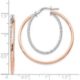 thumbnail image 4 of Sterling Silver Rose-tone D/C Hoop Earrings (36x38), 4 of 5