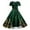 Green, variant on Women’s Christmas Swing Dress, Short Sleeve Retro Print 1950s Party Dress, Festive Holiday Outfit for Celebrations