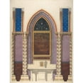thumbnail image 2 of Jules-Edmond-Charles Lachaise 12x14 Black Ornate Wood Framed Double Matted Museum Art Print Titled: Elevation of a Design for an Altar and Painted Wall Decoration (19th Century), 2 of 5