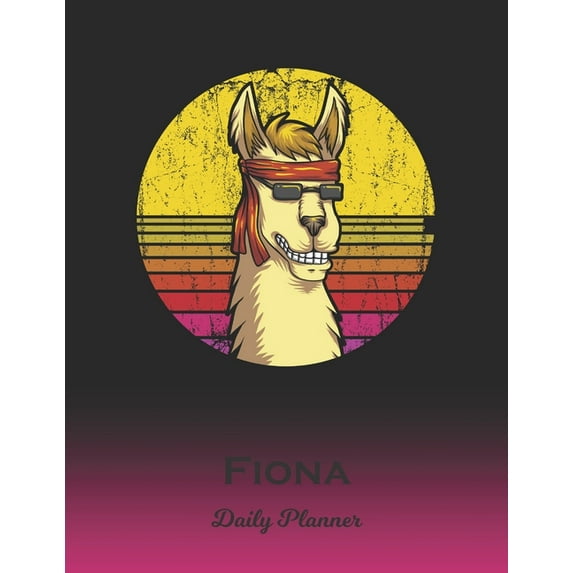 Fiona: Llama Daily Planner - Custom Letter F First Name Personal 1 Year (2020 - 2021) Planning Agenda - January 20 - December
