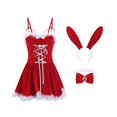thumbnail image 5 of Gibobby traviesa Lencería Sexy Conjunto de lencería sexy para mujer, estilo europeo y americano, ropa interior de encaje, día de Navidad (Rojo, Talla única), 5 of 5