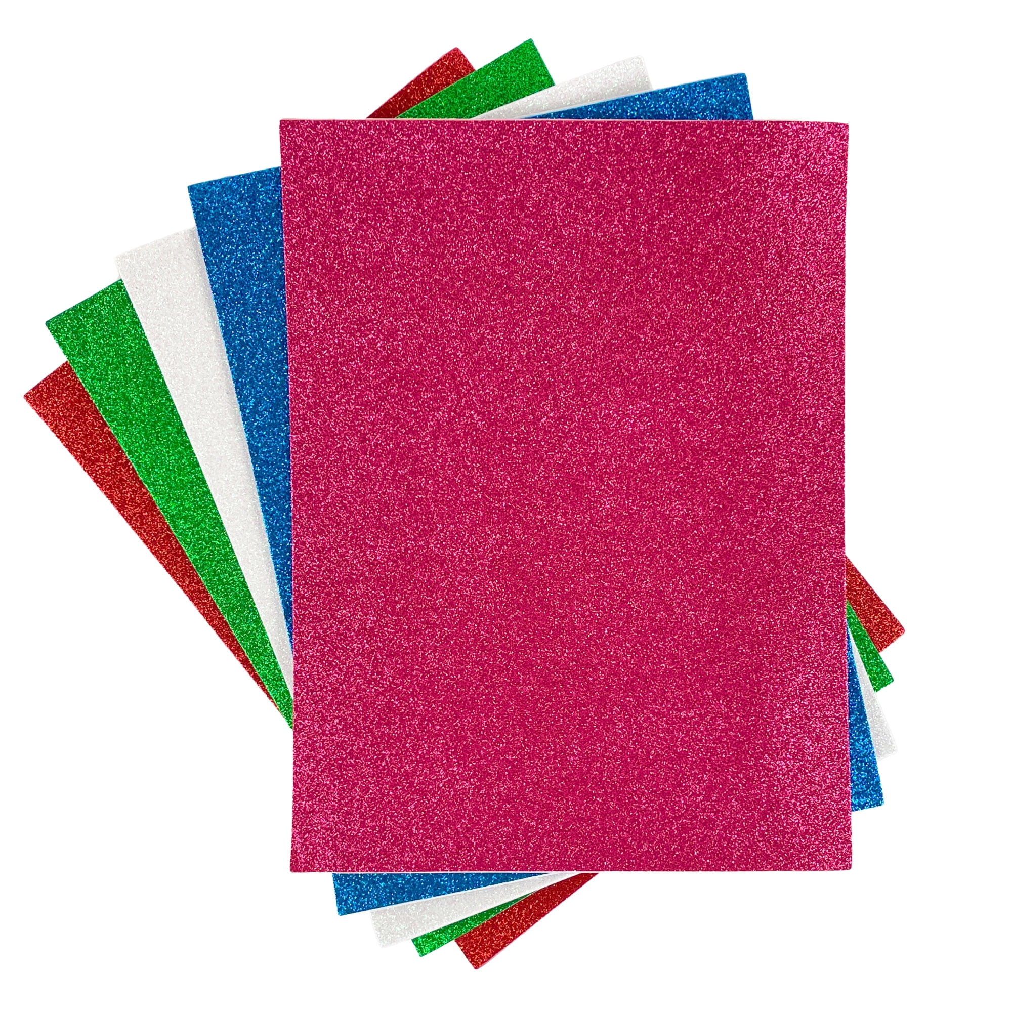Darice Glitter Sticky Back Foam Sheets 6x9 12-pkg-assorted Colors