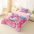 thumbnail image 2 of Erosebridal Pink & Blue Glitter Background Baseball Glove Ice Cream Graphic Twin Comforter Sets 3-Piece, Sweet Graphic Bedding Set for Girls Kids,Pink Reversible,Breathable Home Decor, 2 of 6