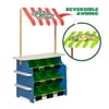 Melissa & Doug Wooden Grocery Store and Lemonade Stand Activity Center - Reversible Awning, 9 Bins, 9 Chalkboards