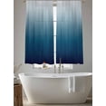 thumbnail image 5 of Navy Blue Ombre Sheer Curtains 2 Panels Set Contemporary Gradient Abstract Sheer Window Curtains Light Filtering Rod Pocket Voile Drapes for Bedroom Living Room 52"x63", 5 of 8