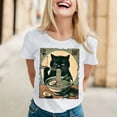 thumbnail image 2 of Wangmeiwg Cat Ramen Funny Graphic Tees Cat Anime T Shirt Miss Long Sleeve Shirts for Women, 2 of 5