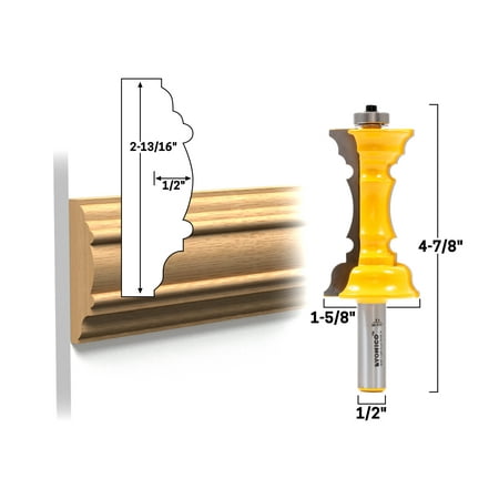 Elegant Chair Rail Molding Router Bit 1 2 Shank Yonico 16167