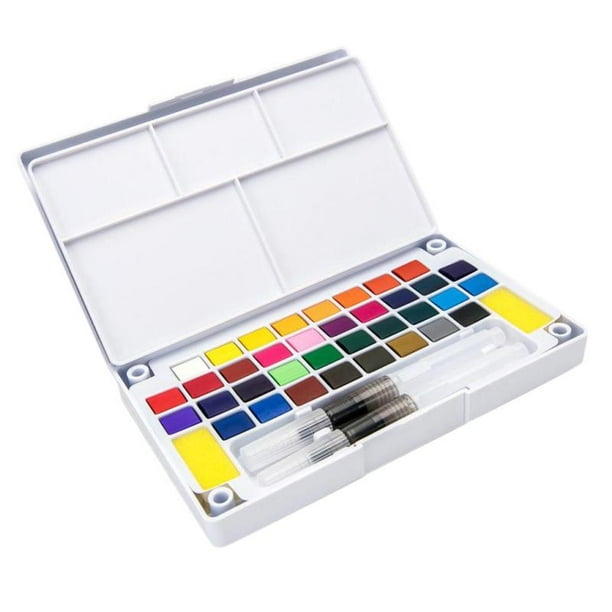 Watercolor Paints Set 24 Colors With Brush In Case Painting Art Artist ...