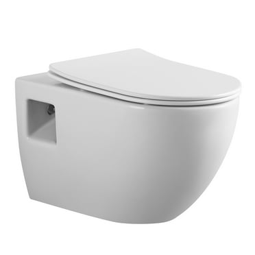 Fine Fixtures Surge Wall Hung Toilet with Universal In-Wall Tank Carrier and Push Plate in Bronze