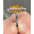 thumbnail image 5 of 7.2 Ctw Vivid Golden Lab Yellow Sapphire Ring Large Huge Cocktail Princess Diana Halo, 5 of 5