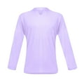 thumbnail image 5 of Men's Casual Solid Color V-Neck Gentleman's Business Long Sleeve T-Shirt Purple 5X, 5 of 5
