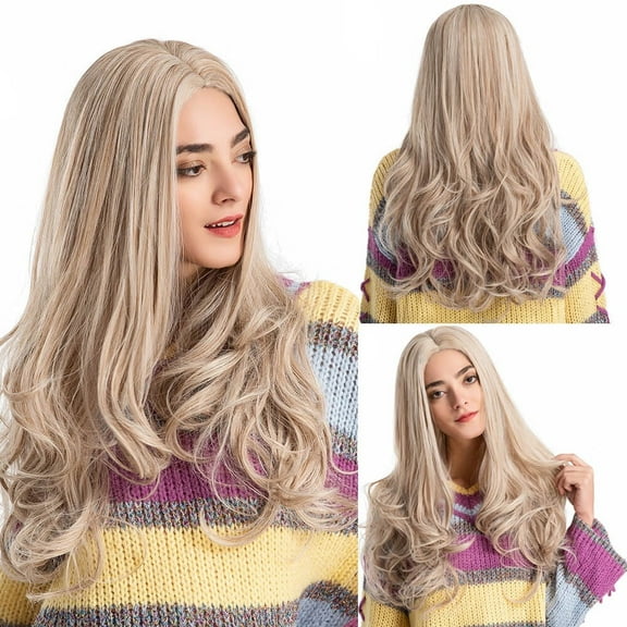 UTOURS Fashion Wavy Light Blonde Long Curly Wig For Woman Wig Artificial Hair Wigs Shipping on Time