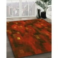 thumbnail image 2 of Ahgly Company Indoor Square Patterned Mahogany Brown Area Rugs, 7' Square, 2 of 6