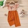 thumbnail image 6 of GYRATEDREAM Girls Wide Leg Jumpsuit Backless Elegant High Waist Rompers Palazzo Pants Trousers Jumpsuits for 2-3T Orange, 6 of 9