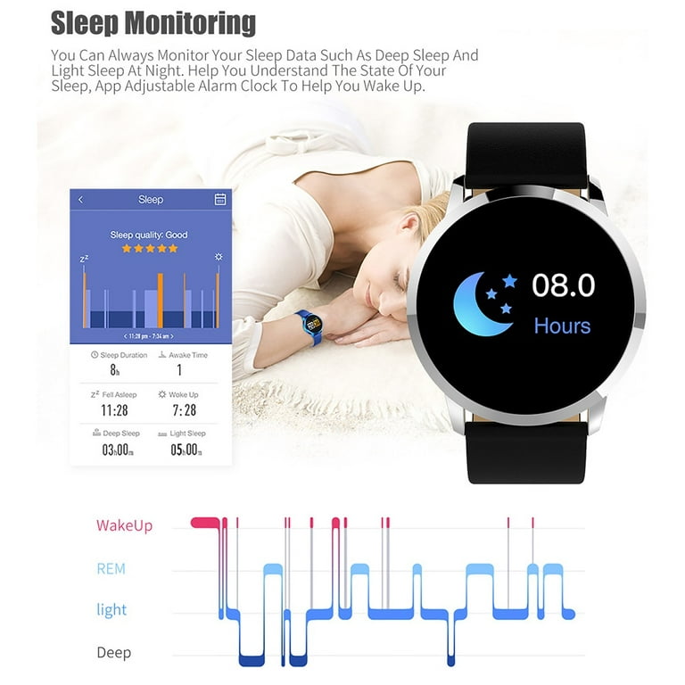 xinRui Q8 Women Men 0.95Inch OLED Color Screen Heart Rate Monitor Fitness Watch - Walmart.com