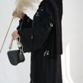 thumbnail image 2 of Musulmán Suelto Burqa Frente Open Owavy Abaya Women Turquía Modesta Rata (s) Negra, 2 of 9