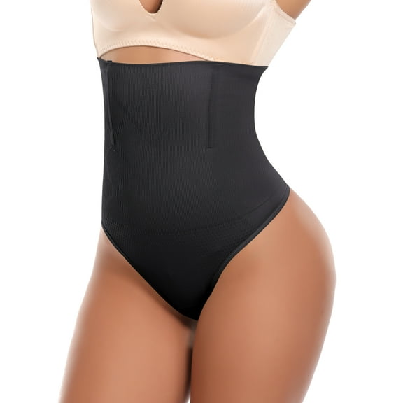 COMFREE Tummy Control Thong Shapewear for Women High Waist Shaping Underwear Seamless Body Shaper Panties Girdle
