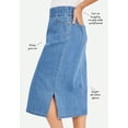 thumbnail image 5 of Jessica London Women's Plus Size Casual Comfort Elastic Waist Stretch Denim Midi Skirt, 5 of 6