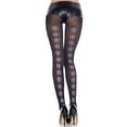 thumbnail image 2 of Music Legs Women's Star pentagon print pantyhose 37266-BLACK/WHITE, 2 of 2
