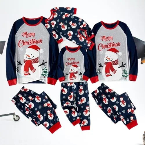 Family Christmas Matching Outfits 2023 New Cartoon Print Mother Father Kids Clothing Sets Xmas Family Look Cute Soft Pajamas Set