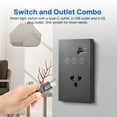 thumbnail image 3 of Mistaha Smart WiFi Wall Light Switch Outlet Combo with Type-C/USB/US Plug, 2 Way Switch, Touch Control, Timer, 2.4G Remote Control, Glass Panel - Black US 2 Gang, 3 of 6