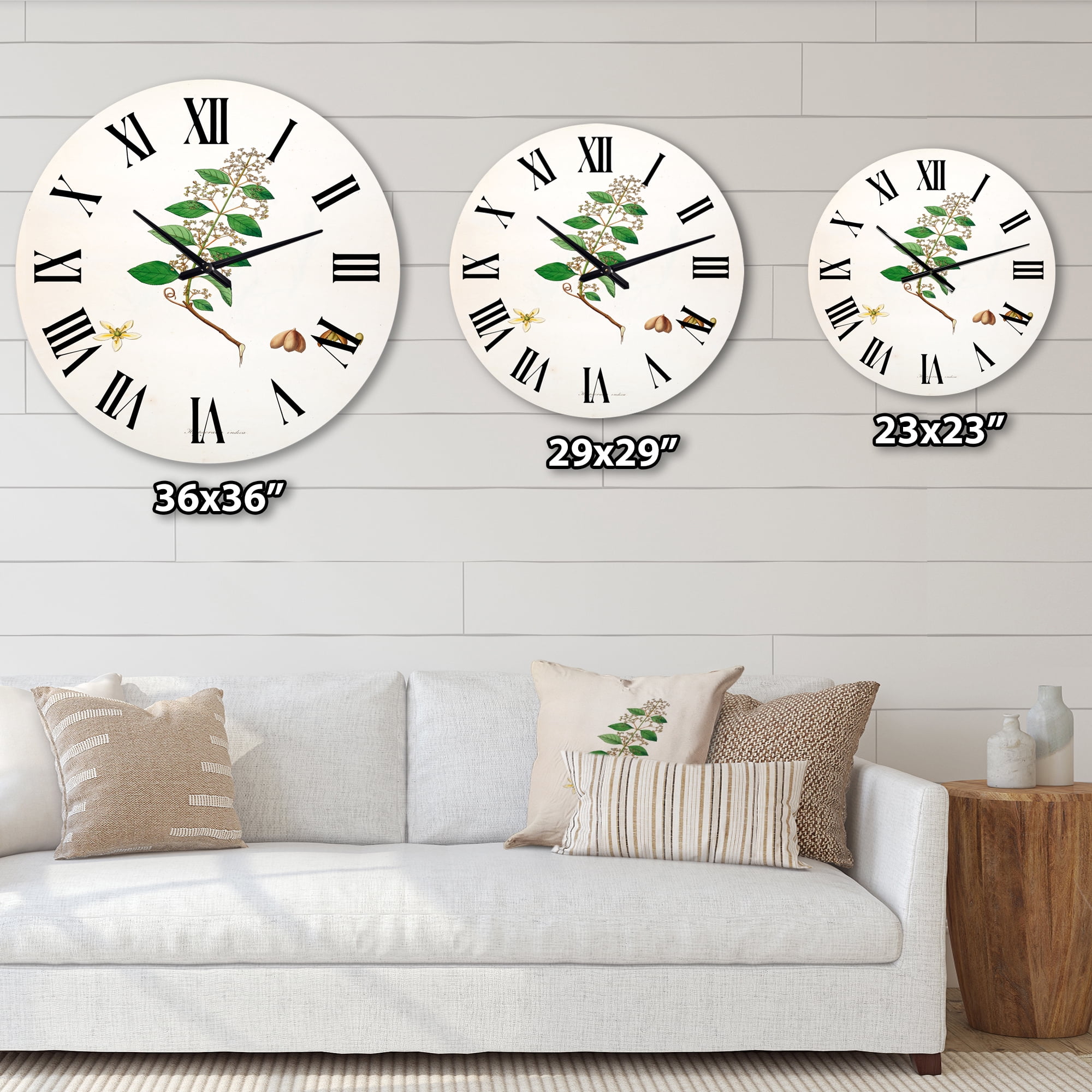 Designart 1 in Quartz Farmhouse Wall Clock